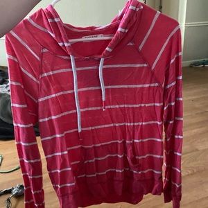 Long sleeve top with hoodie